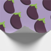 Purple Aubergine Eggplant Food Pattern Cadeaupapier (Hoek)