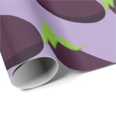 Purple Aubergine Eggplant Food Pattern Cadeaupapier (Rol Hoek)