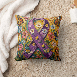 Purple Awareness Ribbon Fibro Kussen