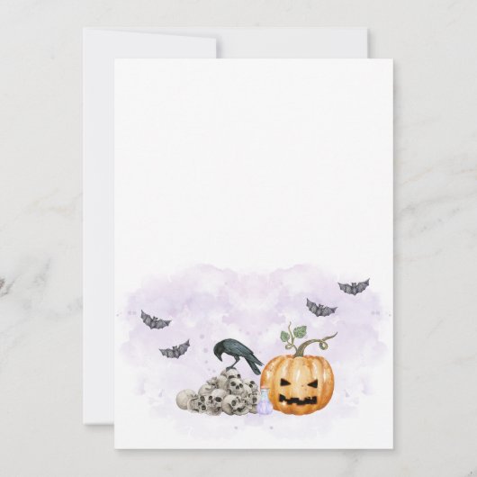 Purple Baby is Brewing Halloween Baby Shower Kaart (Achterkant)