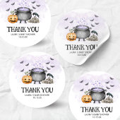 Purple Baby is Brewing Halloween Baby Shower Ronde Sticker