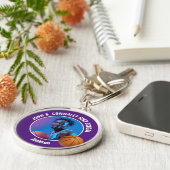 Purple Basketball Player Photo High School Spirit Sleutelhanger (Zijkant)