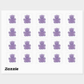 Purple bear vierkante sticker (Vel)