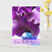 Purple Bearded Iris Get Well Soon Card Kaart (Gele Bloem)