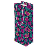 purple beautiful fig pattern blue wijn cadeautas (Achterkant Gekanteld)