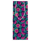 purple beautiful fig pattern blue wijn cadeautas (Achterkant)