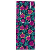 purple beautiful fig pattern blue wijn cadeautas (Voorkant)