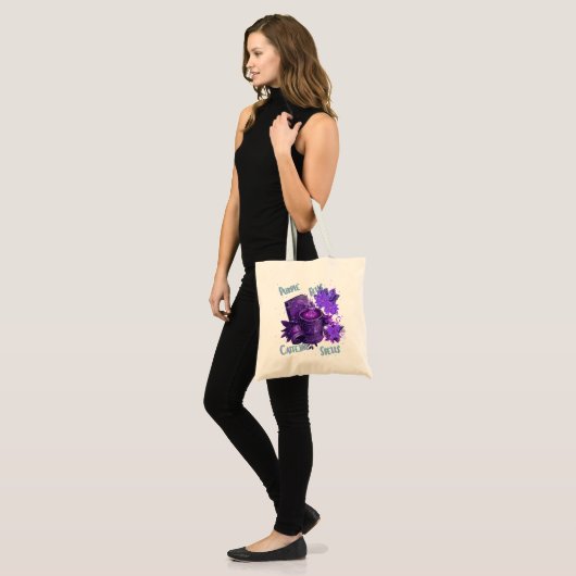 purple bells tote bag (Voorkant (model))