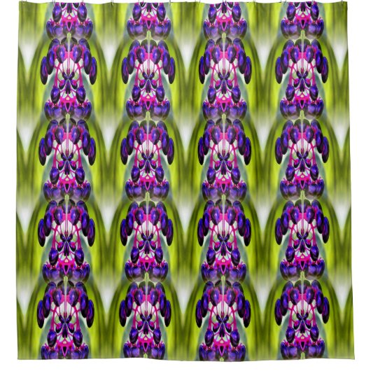 Purple Berries Abstract Nature Art Pattern Douchegordijn (Voorkant)