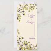 Purple Berry & Greenery Wedding Program Card Kaart (Voorkant)