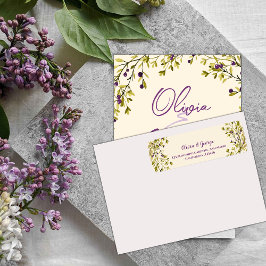 Purple Berry Greenery Wedding Return Address Label