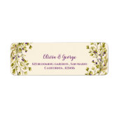 Purple Berry Greenery Wedding Return Address Label (Voorkant)