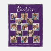 Purple Best Friends Photo Grid Fleece Deken (Voorkant)