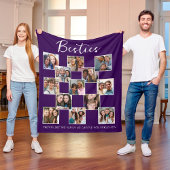 Purple Best Friends Photo Grid Fleece Deken