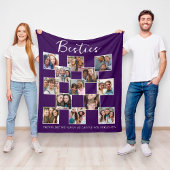 Purple Best Friends Photo Grid Fleece Deken