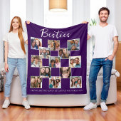 Purple Best Friends Photo Grid Fleece Deken
