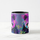 Purple Black Abstract Panda Mug Mok (Midden)