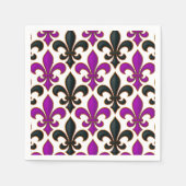 Purple Black Baroque Fleur-de-lis Pattern Design  Servet (Voorkant)