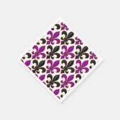 Purple Black Baroque Fleur-de-lis Pattern Design  Servet (Hoek)