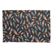 Purple Black Feather Print - Reversible Boho Art Kussensloop (Voorkant)