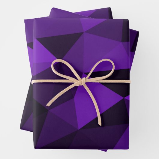 Purple black geometric mesh pattern inpakpapier vel (In situ)