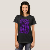 Purple black geometric mesh pattern t-shirt (Voorkant volledig)