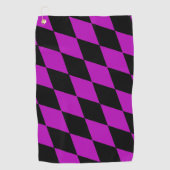 Purple Black Harlequin Diamonds Checkers Design  Golfhanddoek (Voorkant)