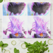 Purple Black Iris Irises Flowers Floral Flower Theedoek (Gevouwen)