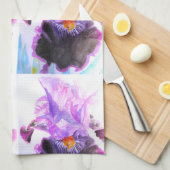 Purple Black Iris Irises Flowers Floral Flower Theedoek (Quarter Fold)