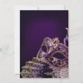 Purple Black Masquerade Ball Elegant Venetian  Kaart (Achterkant)