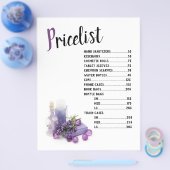 Purple Black & Olive Lavender Price List Flyer (Enkel)