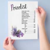 Purple Black & Olive Lavender Price List Flyer (Hand)