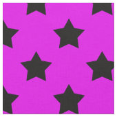 Purple Black Stars Pattern Decorative Textile Stof (Close Up)
