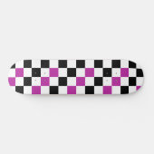 Purple Black White Checkered Pattern Design  Persoonlijk Skateboard (Horizontaal)