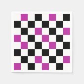 Purple Black White Checkered Pattern Design  Servet (Voorkant)