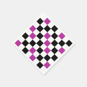 Purple Black White Checkered Pattern Design  Servet (Hoek)
