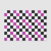 Purple Black White Checkered Pattern Design  Tissuepapier (Voorkant)