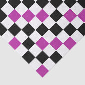 Purple Black White Checkered Pattern Design  Tissuepapier (Detail)
