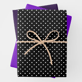 Purple, Black & White Inpakpapier Vel