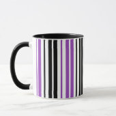 Purple Black White Stripes Pattern Design  Mok (Links)