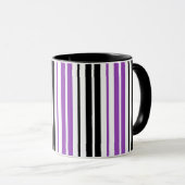 Purple Black White Stripes Pattern Design  Mok (Voorkant rechts)