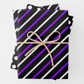 Purple, Black & White Stripes & Polka Dots Fun Inpakpapier Vel