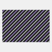 Purple, Black & White Stripes & Polka Dots Fun Inpakpapier Vel (Voorkant 3)