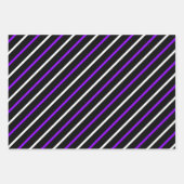 Purple, Black & White Stripes & Polka Dots Fun Inpakpapier Vel (Voorkant)