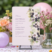Purple Blackberry Garden Birthday Invitation Kaart