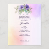 Purple bloemen pauw budget Mehndi uitnodiging (Achterkant)