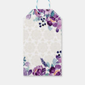 Purple bloemen Tamil Telugu bruiloft Cadeaulabel (Achterkant)