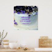 Purple bloemen trouwtaart met Matthew Bible Poster (Keuken)