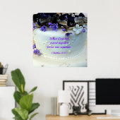 Purple bloemen trouwtaart met Matthew Bible Poster (Thuiskantoor)
