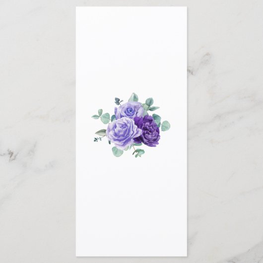 Purple Bloom Eucalyptus Botanical Wedding Menu (Achterkant)